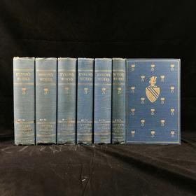 含淑女藏书票！书顶鎏金毛边本！1898-1901年，《拜伦书信日记作品集》（全6卷） 配插图 漆布精装32开