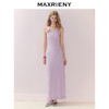 MAXRIENY南法度假风背心吊带v领连衣裙25秋肌理感x型修身收腰长裙(货号:MS86DR278) 商品缩略图1