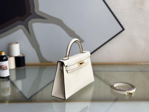 【纯手缝定制不退换】爱马仕 kelly 二代 mini 奶油白 金扣（MM） 商品图2