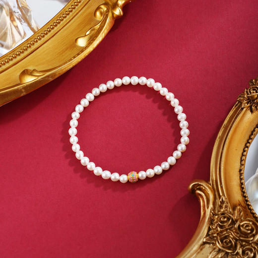 子佩集【珠光圆合】珍珠惜王妃手链【AYSL14】珐琅彩粉珠镀金2602 商品图1