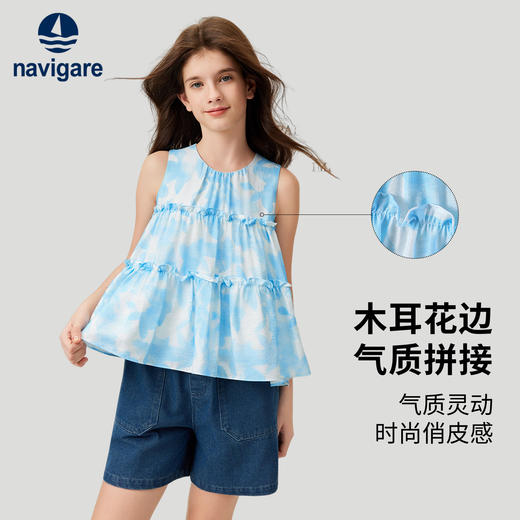 【纳维凯尔】【120-165】Navigare意大利小帆船女童夏季无袖上衣 商品图2