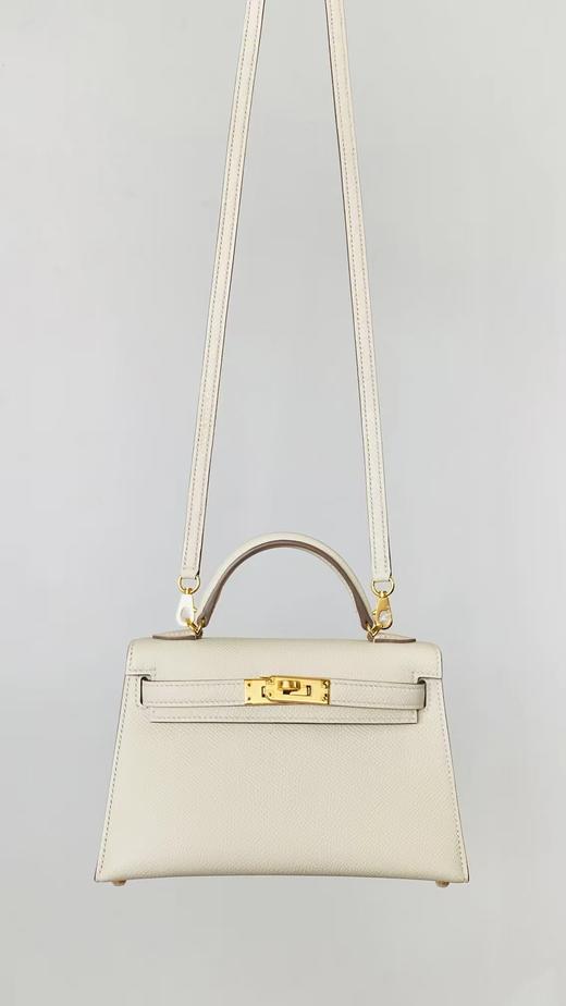 【纯手缝定制不退换】爱马仕 mini kelly 二代 奶昔白 金扣（MM） 商品图0