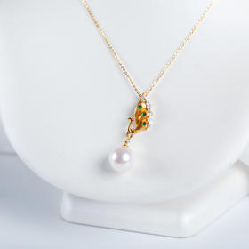 ⁶孤品：【澳白珍珠】18K金钻石祖母绿吊坠，12.4MM，编号DZG186，出证书，48小时鉴赏期——SS06-CR-YMZZ【HOT】