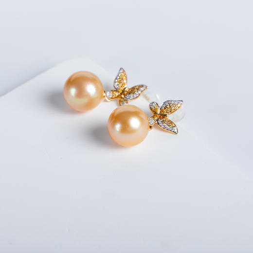 ⁶孤品：【南洋金珍珠】18K金钻石耳饰，10.5MM，编号EDS14，出证书，48小时鉴赏期——SS06-CR-YMZZ【HOT】 商品图0