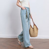 【莱赛尔】三彩2026夏季新款休闲裤牛仔裤高腰宽松直筒裤长裤S 商品缩略图2