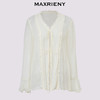 【商场同款】MAXRIENY仙美浪漫感直身荷叶系带开衫桑蚕丝上衣25夏(货号:MC86TP315) 商品缩略图4