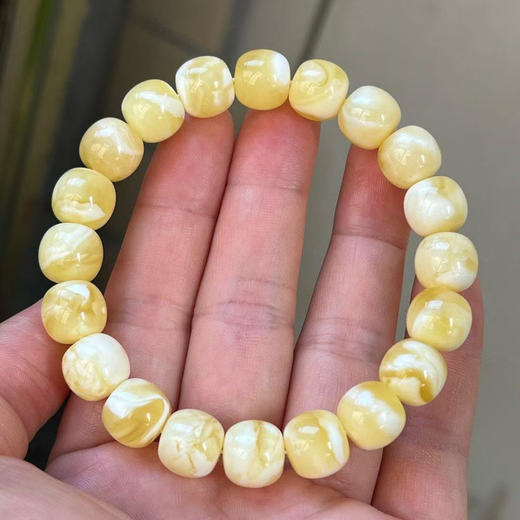 【青山特惠】11mm*20颗 精品原矿俄料精工瓷白花高庄老型蜜蜡手串，15.8克 m285 商品图3