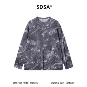SDSA男装2026新款高贵轻奢潮牌水波纹小马印花圆领短袖T恤百搭