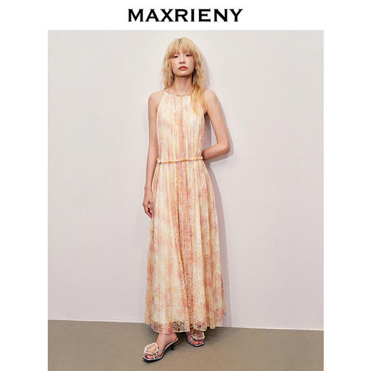 【异域·摩洛哥-商场同款】MAXRIENY晕染蕾丝重工压褶连衣裙(货号:MC85DR393) 商品图1