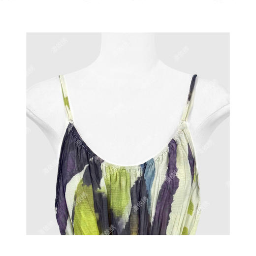 度假风复古晕染印花宽松V领吊带连衣裙Q37221 商品图2