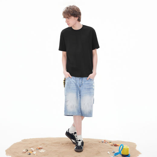 gxgjeans男装  【100%棉】多色基础打底圆领纯色舒适柔软短袖T恤男生上衣 26夏新品 商品图4