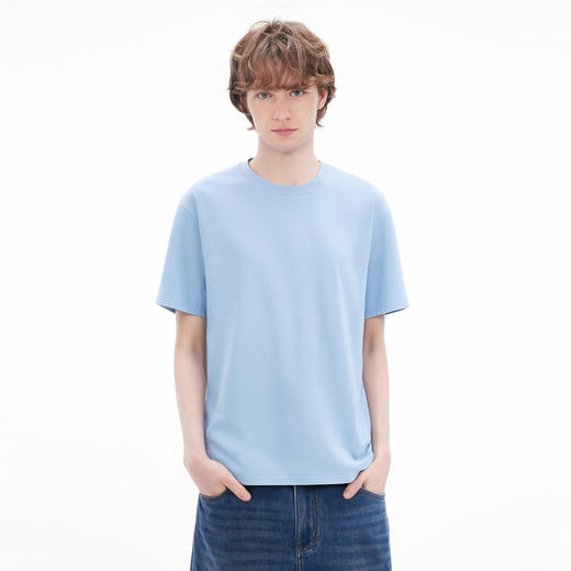 gxgjeans男装  【100%棉】多色基础打底圆领纯色舒适柔软短袖T恤男生上衣 26夏新品 商品图1