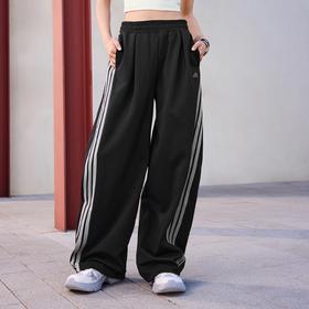 Adidas阿迪达斯DANCE INTERLOCK PANT 三条纹舞动系列宽松运动香蕉裤扭扭裤KR7594