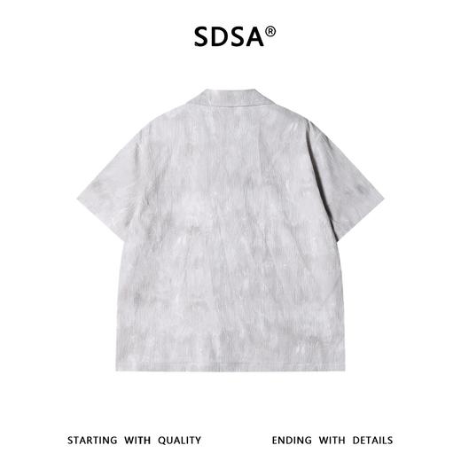 SDSA男装2026新款高贵轻奢潮牌扎染肌理提花翻领短袖衬衫百搭宽松 商品图3