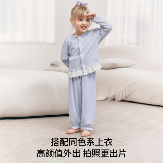 【宝宝服饰】嫚熙童装儿童裤子春夏家居裤女宝花苞裤2026新款长裤吸汗透气裤子 商品图3