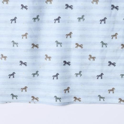 SDSA男装2026新款轻奢时尚撞色条纹满印小马设计圆领短袖T恤百搭 商品图3