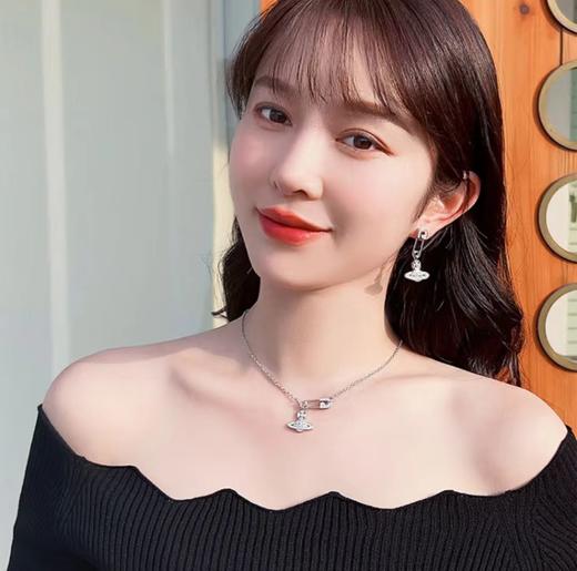 【盛夏闪耀 土星漫游】Vivienne Westwood/西太后 土星别针项链 银色 TX005 商品图2