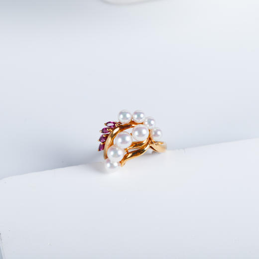 ⁶孤品：【akoya珍珠】红宝石18K金戒指，4-6MM，编号JZG99，指圈13#，48小时鉴赏期——SS06-CR-YMZZ【HOT】 商品图0