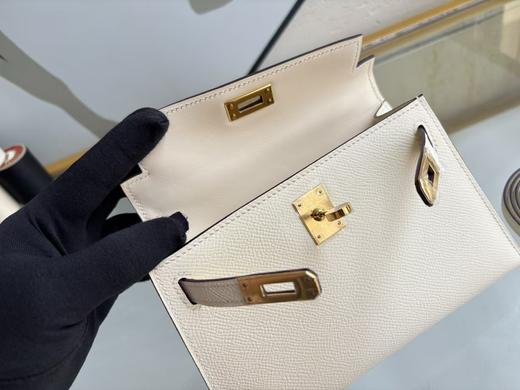 【纯手缝定制不退换】爱马仕 kelly 二代 mini 奶油白 金扣（MM） 商品图7