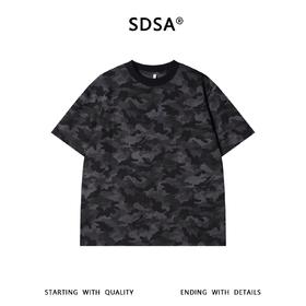 SDSA男装2026新款高贵轻奢潮牌痞帅扎染迷彩设计圆领短袖T恤百搭