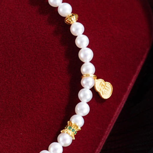 子佩集【马上幸福】银S925珍珠惜王妃手链【QJSL003】镀金小马钱币葫芦2602 商品图1