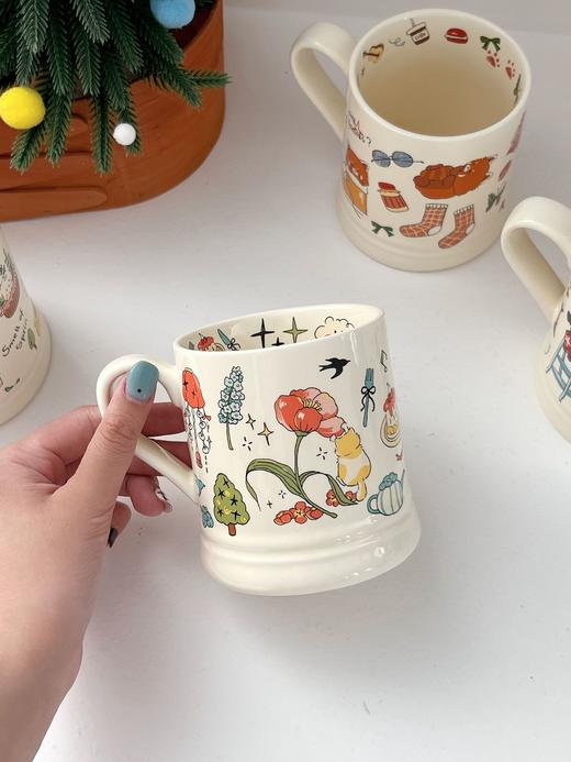 超值换购！法式少女心水杯陶瓷马克杯370ml情侣高颜值高级感咖啡杯 闺蜜节日伴手礼 商品图6