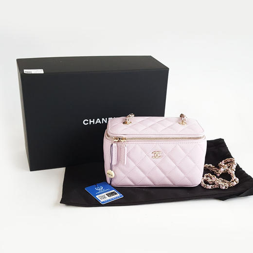 【闲置】CHANEL香奈儿AP1341 B10583 NW78424S淡紫色荔枝牛皮化妆盒链条包单肩斜挎包女士230326NJS08 商品图1