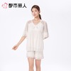 都市丽人睡衣女士睡衣薄家居服针织网纱睡衣女士网纱短袖套装有杯垫女装短袖短裤LHC2K2 商品缩略图1