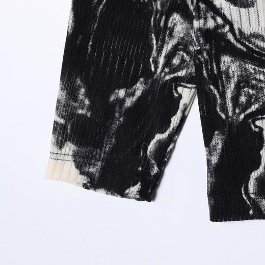 SDSA男装2026新款高贵轻奢潮牌竖纹水墨撞色圆领长袖T恤百搭休闲 商品图2