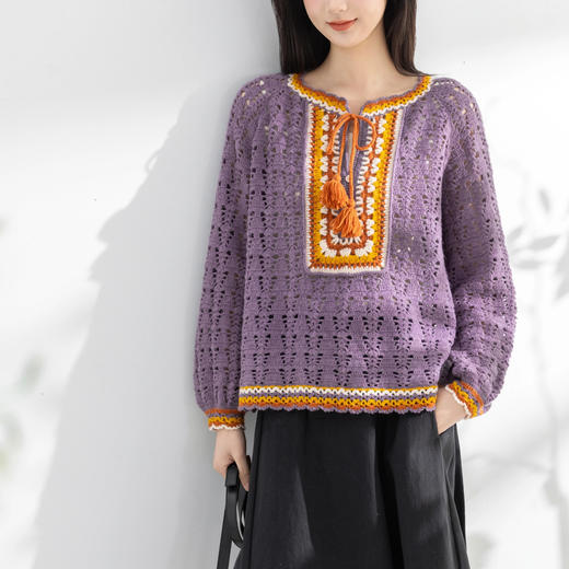 苏苏姐家莫莉系带上衣手工diy钩针编织外套毛衣毛线团材料包 商品图3