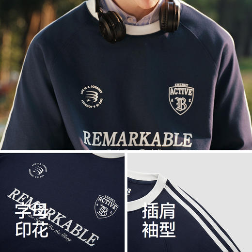 森马短袖T恤男夏季纯棉美式运动针织衫2026新款潮流街头休闲上衣 商品图3