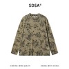 SDSA男装2026新款高贵轻奢新中式简约植绒花卉圆领长袖T恤百搭潮 商品缩略图0