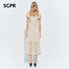 【SGPR】米白色手钩花连衣裙2026夏季新款中长款短袖V领撞色裙子(货号:MU80DR027) 商品缩略图3
