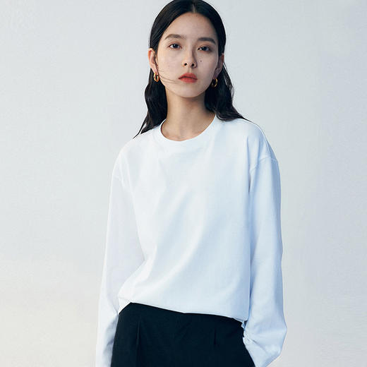 经典百搭「加购3件到手99元」与竹 230g重磅全棉长袖T恤 百搭舒适 5色可选 男女同款 商品图0