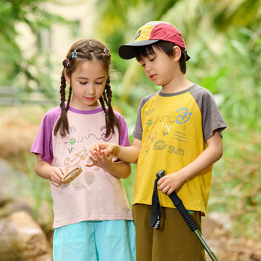 【10A抗菌纯棉】棉花堂夏款透气透湿撞色竹节棉印花儿童短袖T恤--- FA61163 商品图8