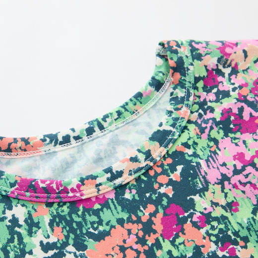 谜底印花T恤短袖2026年夏季新品复古弹力短款亲肤上衣女266MT6011 商品图3