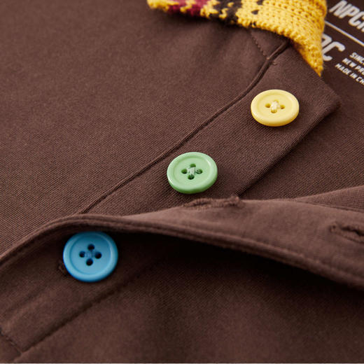 NPC潮牌美式休闲撞色彩扣POLO衫毛巾纱绣花翻领夏季新款NP62TP05 商品图3