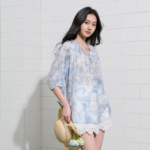 【100棉】三彩2026夏季新款休闲裤高腰白色镂空绣花短裤可外穿S 商品图2