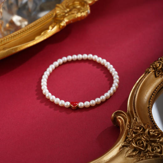 子佩集【热恋珍爱】珍珠惜王妃手链【AYSL10】红色爱心2602 商品图1