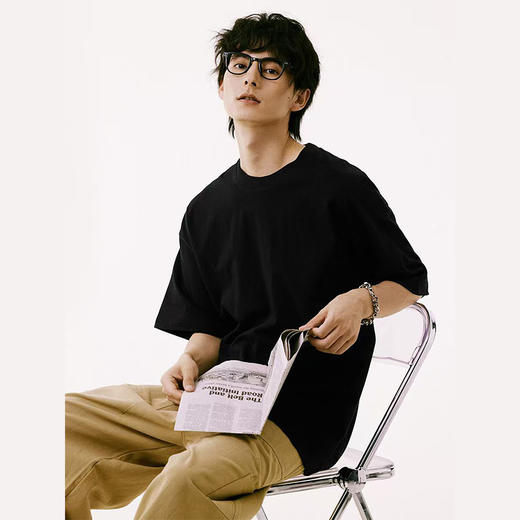 【夏季特卖，特惠3件装】【拍一件不发， 选3件加入购物车自动减】夏季230g短袖T恤男女同款纯棉圆领宽松百搭叠穿上衣休闲情侣打底衫 商品图4