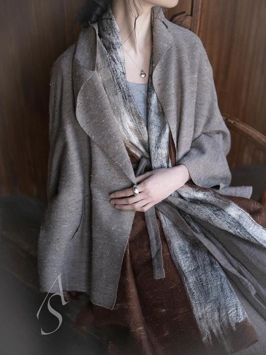 Boboutic 26SS 褐蓝/深灰星芒丝棉肌理针织茧型外套 商品图9