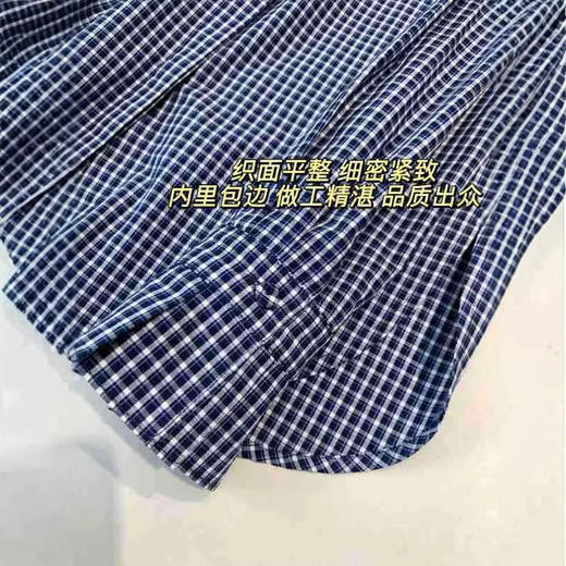 气质文艺！2026客供60支纯棉亲肤透气花边立领单排扣细格纹衬衫！ 商品图2