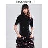 【商场同款-小雏菊系列】MAXRIENY复古简约针织衫黑色修身上衣女(货号:MC86SW025) 商品缩略图0