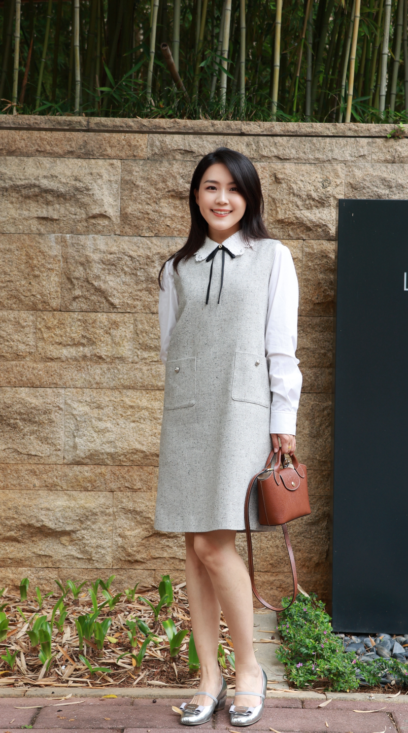 柏林画刊|英式点点花呢羊毛背心裙