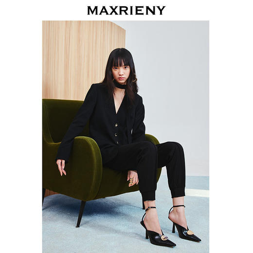 【商场同款-春游记】MAXRIENY宽腰节收腰长裤女2025春季新款(货号:MC86PA013) 商品图1