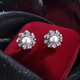 子佩集【向阳花开】银S925珍珠惜王妃耳钉【QJED013】太阳花2602