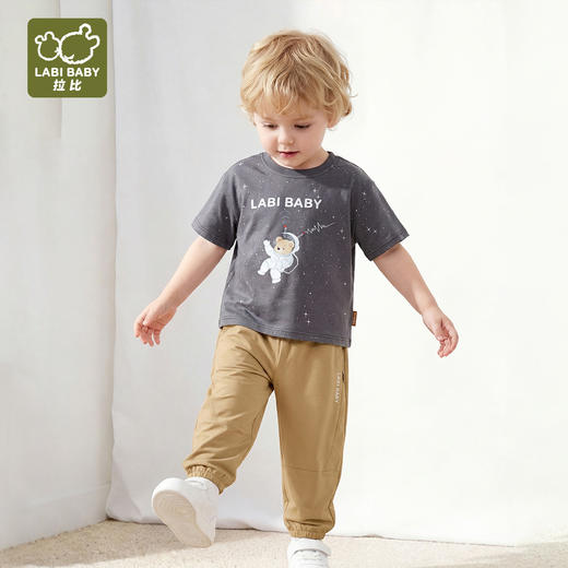 拉比童衣夏悦动拼接束口长裤j6LZBC101436 商品图6