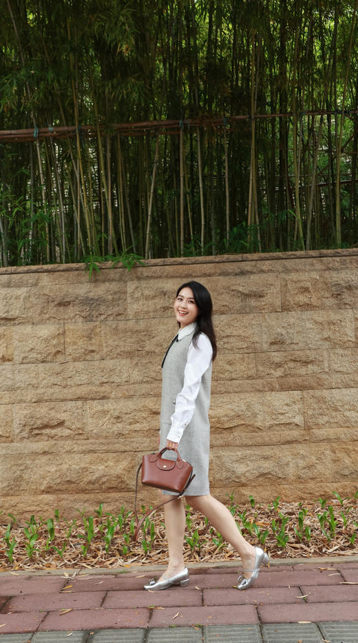 柏林画刊|英式点点花呢羊毛背心裙 商品图2