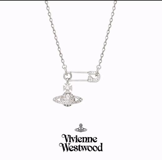 【盛夏闪耀 土星漫游】Vivienne Westwood/西太后 土星别针项链 银色 TX005 商品图3