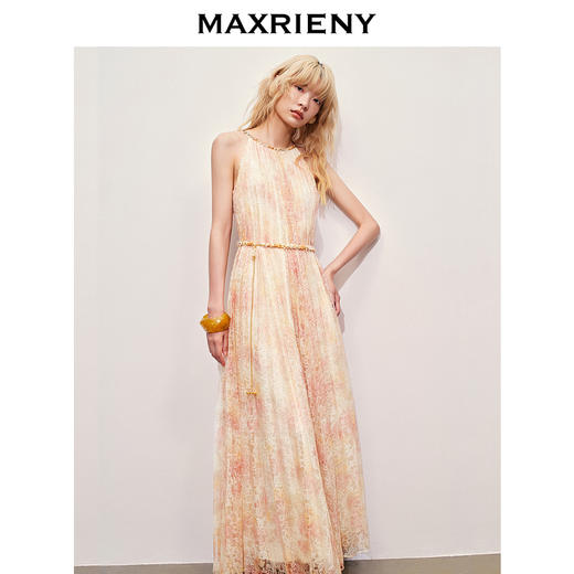 【异域·摩洛哥-商场同款】MAXRIENY晕染蕾丝重工压褶连衣裙(货号:MC85DR393) 商品图2